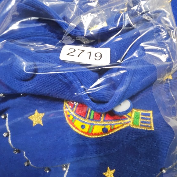 CST Sport Blue Hot Air‎ Balloon Embroidered Button Up Cardigan Sweater 2X - Picture 11 of 11